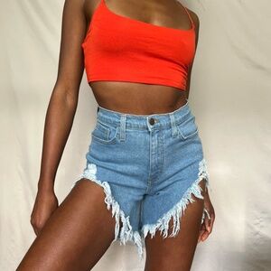 Ripped Jean Shorts